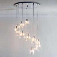 Verina 12 Lights Clear Glass Pendant Light In Chrome