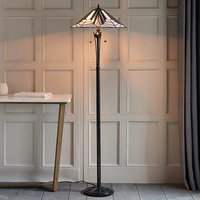 Astoria Tiffany Glass Floor Lamp In Black