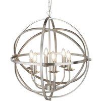 Orbit 6 Lights Ceiling Pendant Light In Satin Silver