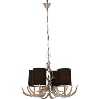 Antlor 4 Fabric Shades Chandelier Ceiling Light In Silver