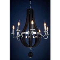 Kensick 8 Bulbs Curved Design Chandelier Ceiling Light In Black