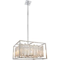 Acadia 6 Lights Crystal Details Ceiling Pendant Light In Chrome