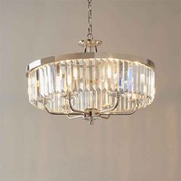 Allston Faceted Glass Pendant Ceiling Light In Nickel
