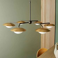 Goshen Opal Glass Pendant Light In Gold And Bronze