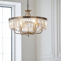 Allston Faceted Glass Pendant Ceiling Light In Brass