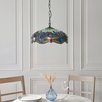 Dearborn Tiffany Glass 3 Pendant Light In Multicolour