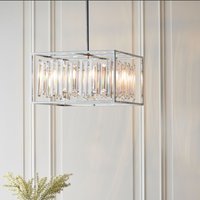 Amherst 6 Light Crystal Glass Shade Pendant Light In Gold