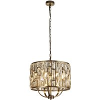 Bijou Champagne Glass Pendant Light Small In Antique Brass