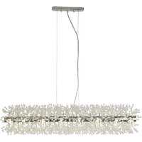 Sunburst 16 Light Glass Beads Bar Pendant Light In Chrome