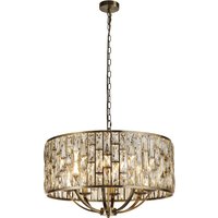 Bijou Champagne Glass Pendant Light Large In Antique Brass