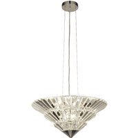 Savannah 8 Light Clear Crystal Pendant Flush Light In Chrome