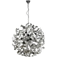 Curls Large 6 Lights Ceiling Pendant Light In Chrome