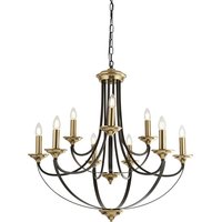Belfry 9 Lights Pendant Light In Dark Bronze And Brass