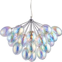 Infinity 6 Lights Iridescent Glass Pendant Light In Chrome
