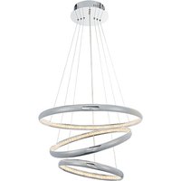 Ozias LED 3 Lights Crystals Pendant Light In Polished Chrome