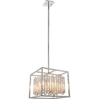 Acadia 4 Lights Crystal Details Ceiling Pendant Light In Chrome