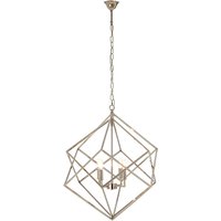 Kamloops Geometric Chandelier Ceiling Light In Silver Nickel