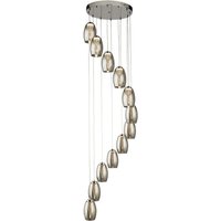 Cyclone Multi Drop 12 Pendant Light In Chrome With Smoked Glass