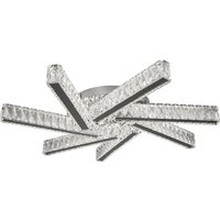 Clover Chrome Seven Led Ceiling Flush Light With Clear Crystal