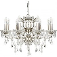 Beautiful Eight Light Chandelier In Clear Crystal Drops