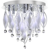 Spindle 6 LED Chrome Semi Flush Ceiling Light With Remote