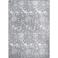 Kalini Floral Grey Washable Rug