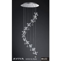 IL31143 Aviva LED 12 Light Chrome & Crystal Ceiling Pendant
