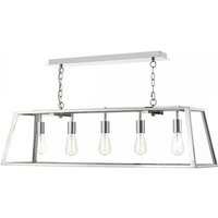 dar ACA0544 Academy 5 Light Box Pendant With Glass Panels In Polished Chrome