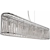 Searchlight 9448-8CC Elise 8 Light Ceiling Pendant Light In Chrome With Crystal Droplets