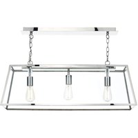 Dar ACA0344 Academy 3 Light Stainless Steel Ceiling Pendant with Clear Glass