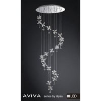 IL31144 Aviva LED 20 Light Chrome & Crystal Ceiling Pendant