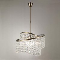 IL30094 Cortina 8 Light Antique Brass Crystal Pendant