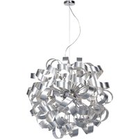 Dar RAW1250 Rawley 12 Light Aluminium Swirl Ceiling Pendant