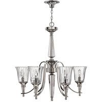 HK/CHANDON6 6 Light Stirling & Crystal Ribbed Chandelier