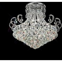 IL30027 Pearl Crystal 12Lt Semi-Flush Ceiling Lamp In Chrome