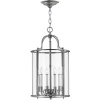 HK-GENTRY-P-L-PW Gentry 6 Light Pewter Round Hanging Ceiling Lantern