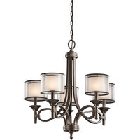 KL-LACEY5-MB Lacey 5 Light Bronze Ceiling Light with Double Layer Shades