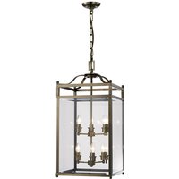 IL31114 Aston 6 Light Antique Brass Ceiling Lantern