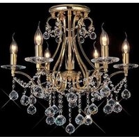 Diyas IL30216/BI Bianco Crystal Ceiling Light in Gold Finish