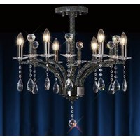 Diyas IL30366 Fiore Black Chrome and Crystal Chandelier