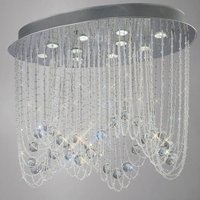 Diyas IL31392 Camilla 10 Light Oval Crystal Ceiling Light