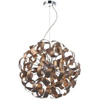 Dar RAW1364 Rawley 9 Light Satin Copper Ceiling Pendant