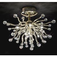 Diyas IL30875 Tizio Gold and Crystal Ceiling Light