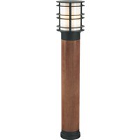 Norlys ST-BOLSW-L-E27-B Stockholm 1 Light Bollard Light In Black And Scandinavian Wood - H: 850mm