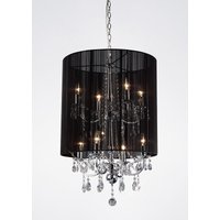 Diyas IL30068 Ella Crystal Chandelier with Black Shade