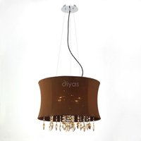 Diyas IL30564 Niki Ceiling Pendant Light with Brown Shade