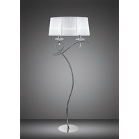 Mantra M5280 Louise 2 Light Floor Lamp In Chrome With White Shade