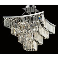 Diyas IL30642 Gianni Semi Flush Ceiling Light in Polished Chrome Finish