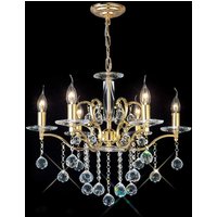 Diyas IL30226 Zinta Gold and Crystal Ceiling Pendant Light