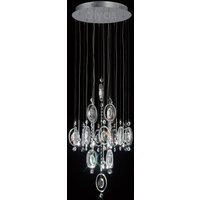 Diyas IL31353 Solana Glass and Crystal Ceiling Pendant Light